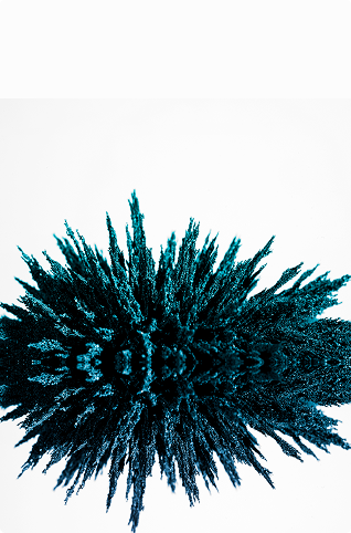 design blue magnetic metallic shaving isolated white background